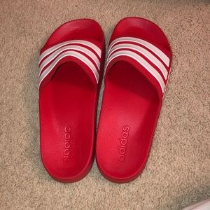 Red Adidas Slides